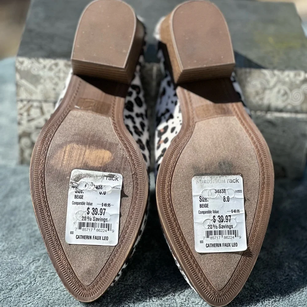 CL by Laundry Catherine Faux Leo Heeled Mules Size 8/38.5 - Picture 3 of 4